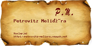 Petrovitz Melióra névjegykártya